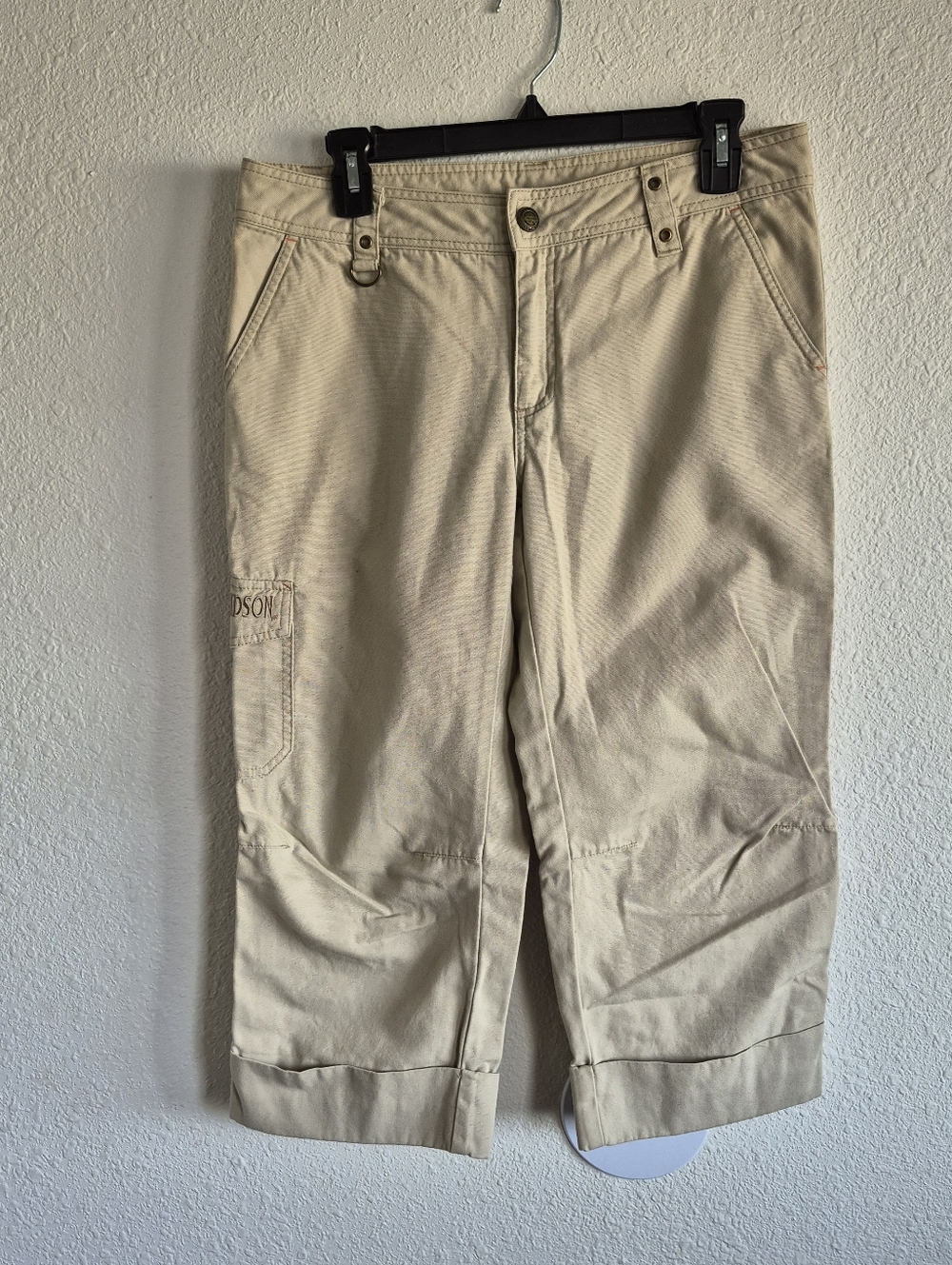 Harley Davidson Khaki Capri Cargo Pants Womens Size 8